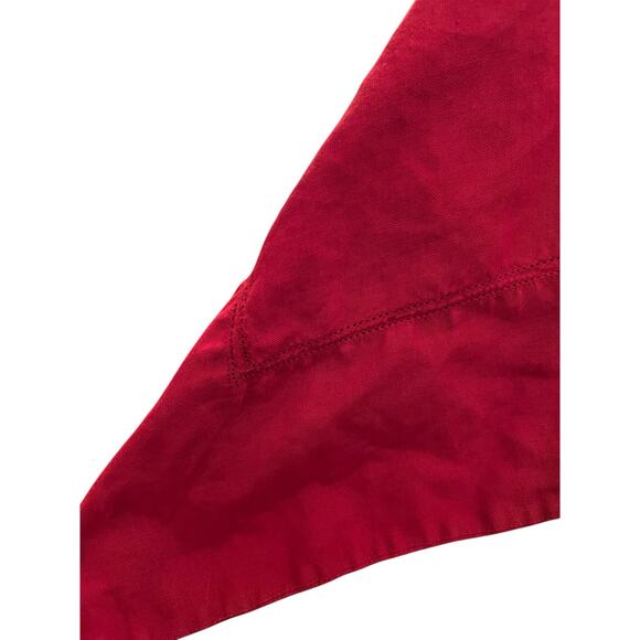 Williams-Sonoma Tablecloth Solid Red 100% Linen Double Hem Stitched 67x120” - Picture 3 of 8